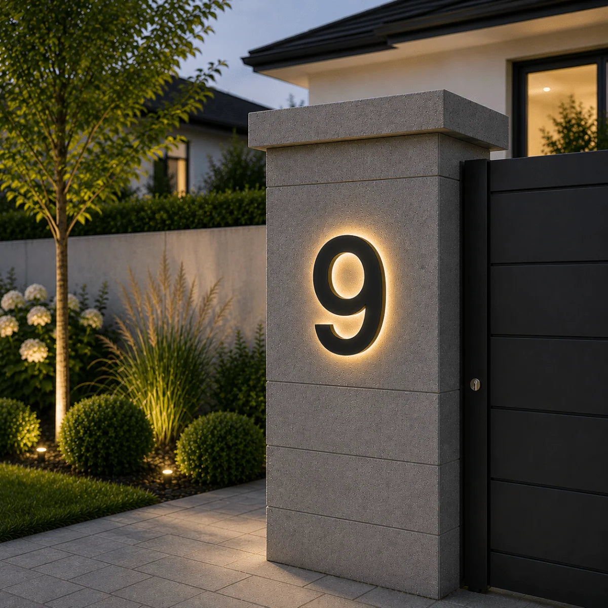 LED House Number Stainless Steel Customizable IP68 Waterproof