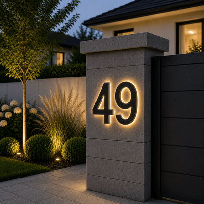 LED House Number Stainless Steel Customizable IP68 Waterproof