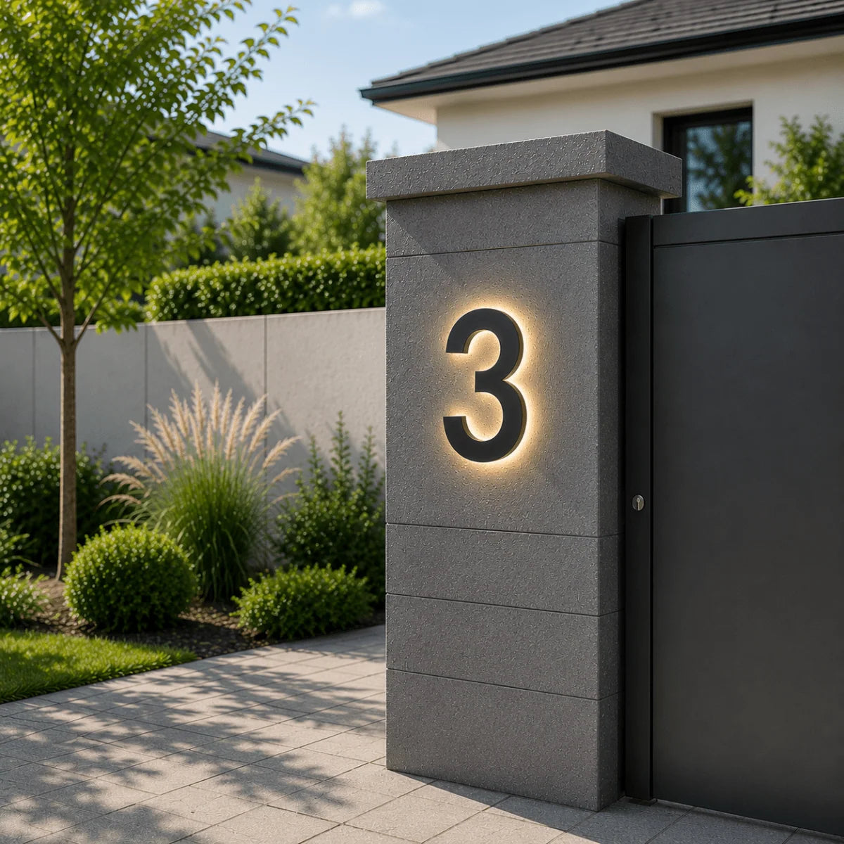 LED House Number Stainless Steel Customizable IP68 Waterproof