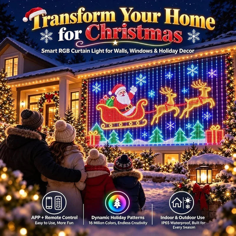 LED Net Lights RGBIC Color-Changing Outdoor Use