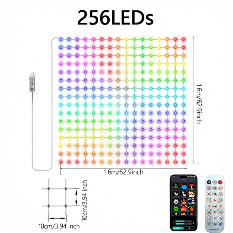 LED Net Lights RGBIC Color-Changing Outdoor Use