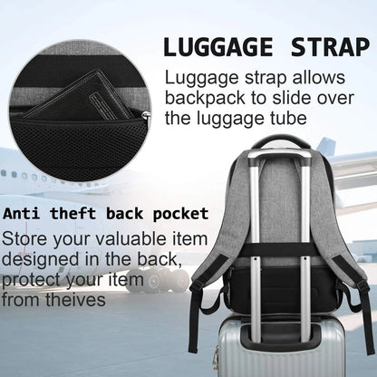 Laptop Backpack Anti-Theft USB Charging Waterproof Fits 15.6-Inch Laptop