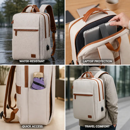 Laptop Backpack Water-Resistant Multi-Compartment Fits 15.6 Inch