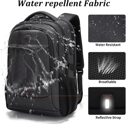 Laptop Backpack Waterproof USB Charging Fits 13–17 Inch