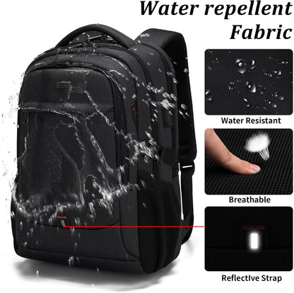 Laptop Backpack Waterproof USB Charging Fits 13–17 Inch