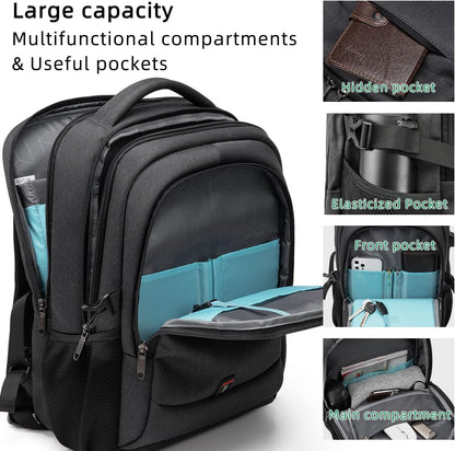 Laptop Backpack Waterproof USB Charging Fits 13–17 Inch