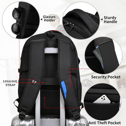 Laptop Backpack Waterproof USB Charging Fits 13–17 Inch