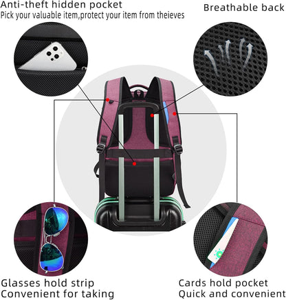 Laptop Backpack Waterproof USB Charging Fits 13–17 Inch