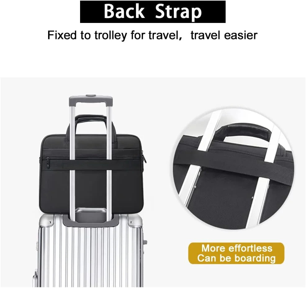 Laptop Briefcase Padded Compartment Fits 19-Inch