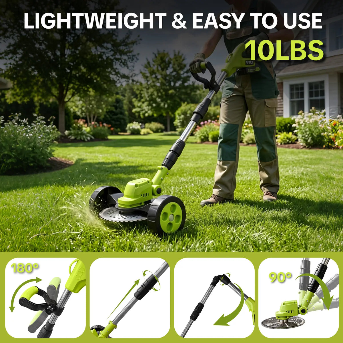 Lawn Mower 3-In-1 Trimmer & Edger Cordless