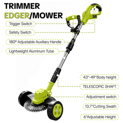 Lawn Mower 3-In-1 Trimmer & Edger Cordless
