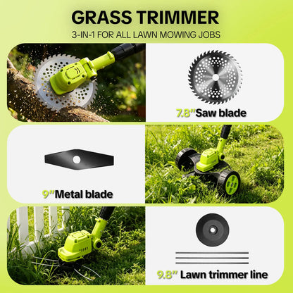 Lawn Mower 3-in-1 Trimmer & Edger Cordless 21V