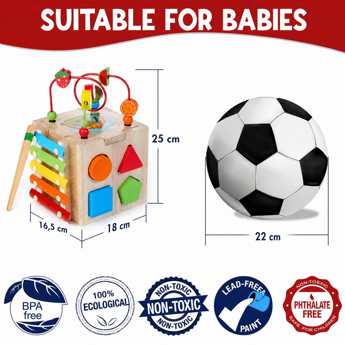 Learning Cube 8-in-1 Rubberwood Educational Activities