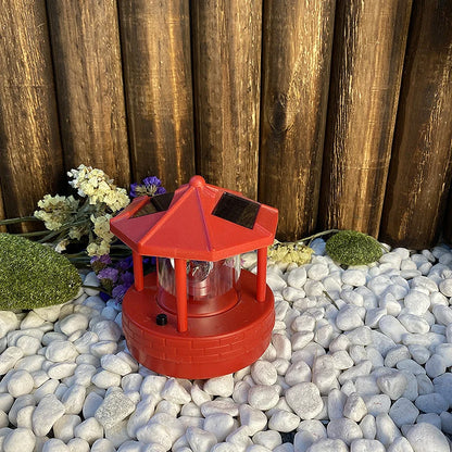 Lighthouse Garden Light Solar-Powered Rotating Beacon Weather-Resistant