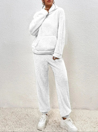 Loungewear Set Teddy Fleece Hoodie & Pants Relaxed Fit