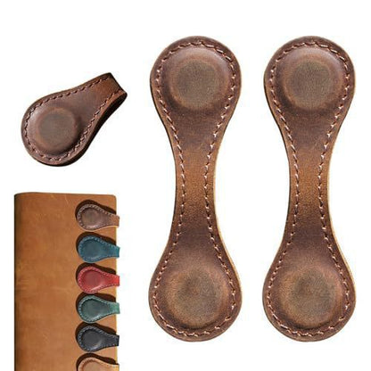 Magnetic Bookmarks Genuine Leather Set of 2