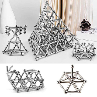 Magnetic Building Set Strong Magnets Rods & Steel Balls