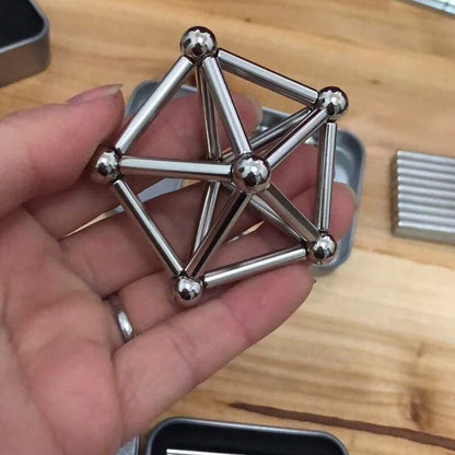Magnetic Building Set Strong Magnets Rods & Steel Balls