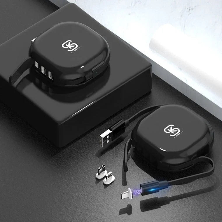 Magnetic Charging Cable 3-in-1 Connector Set Up to 4A
