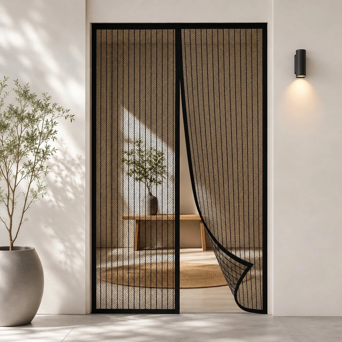 Magnetic Screen Curtain Self-Closing Breathable Mesh