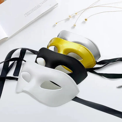 Masquerade Mask Sleek Finish Adjustable Strap Wipe-Clean Surface