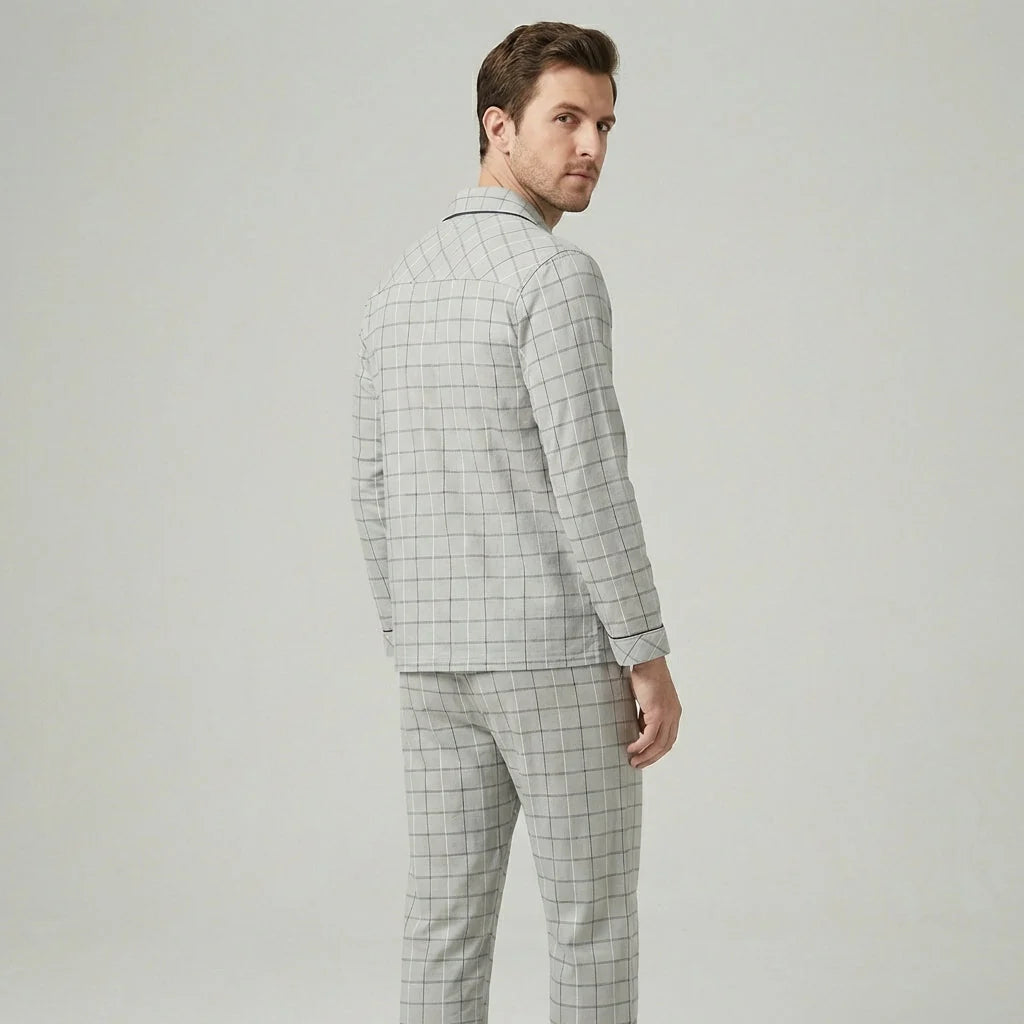 Men's Pajama Set Button-Up Soft & Breathable