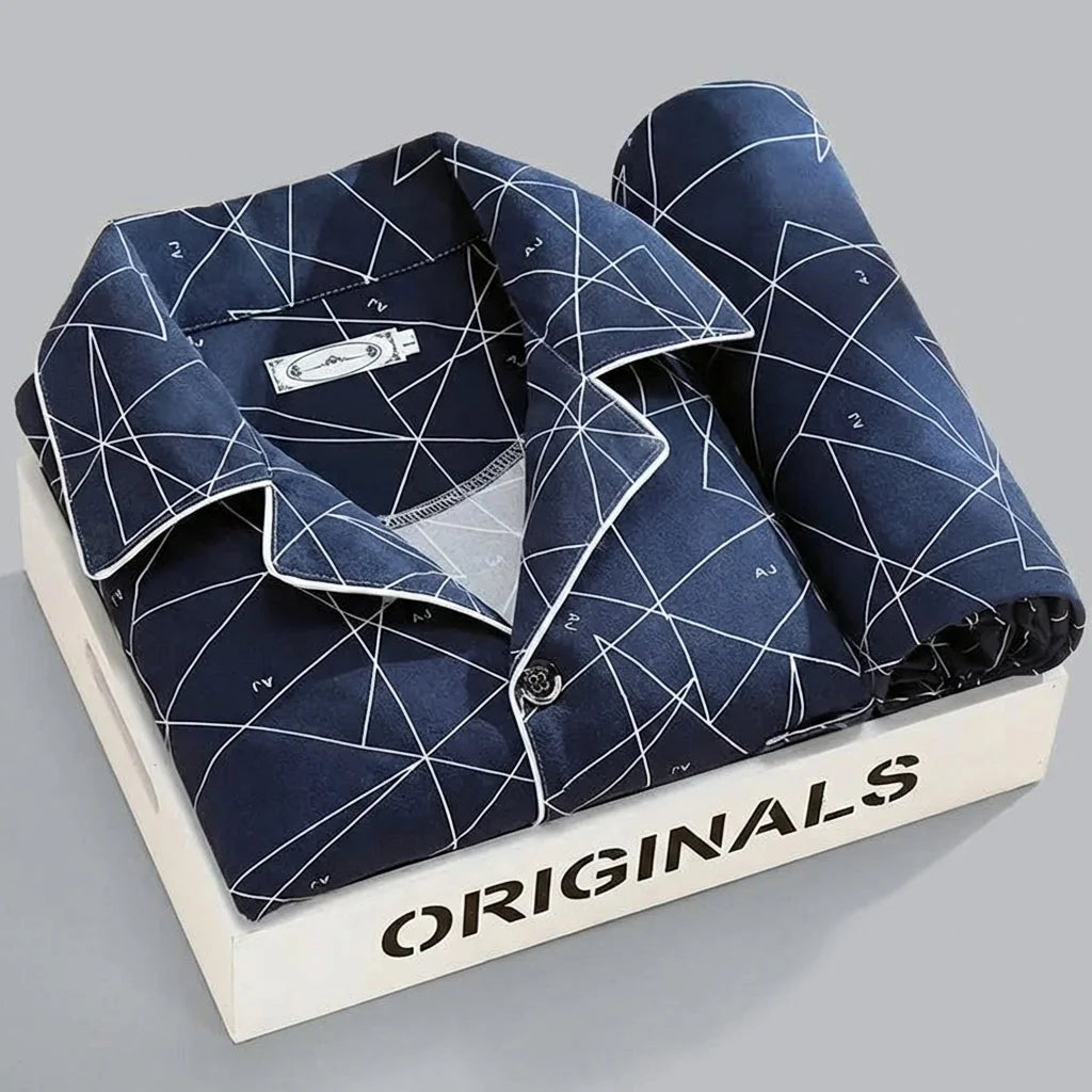 Men's Pajama Set Button-Up Soft & Breathable