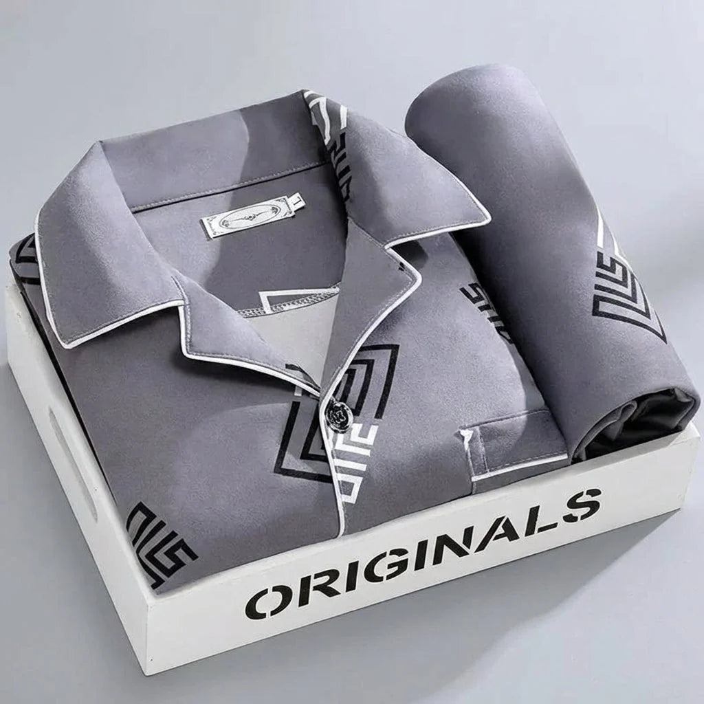 Men's Pajama Set Button-Up Soft & Breathable