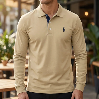 Men's Polo Shirt Classic Button Collar Soft Polyester