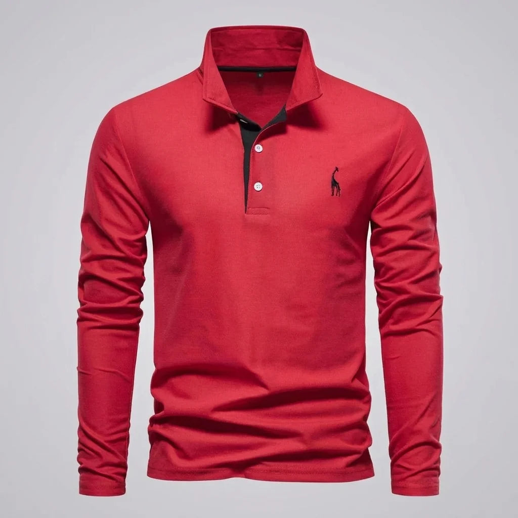 Men's Polo Shirt Classic Button Collar Soft Polyester