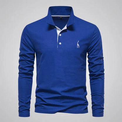 Men's Polo Shirt Classic Button Collar Soft Polyester