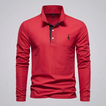Men's Polo Shirt Classic Buttoned Collar Refined Fit