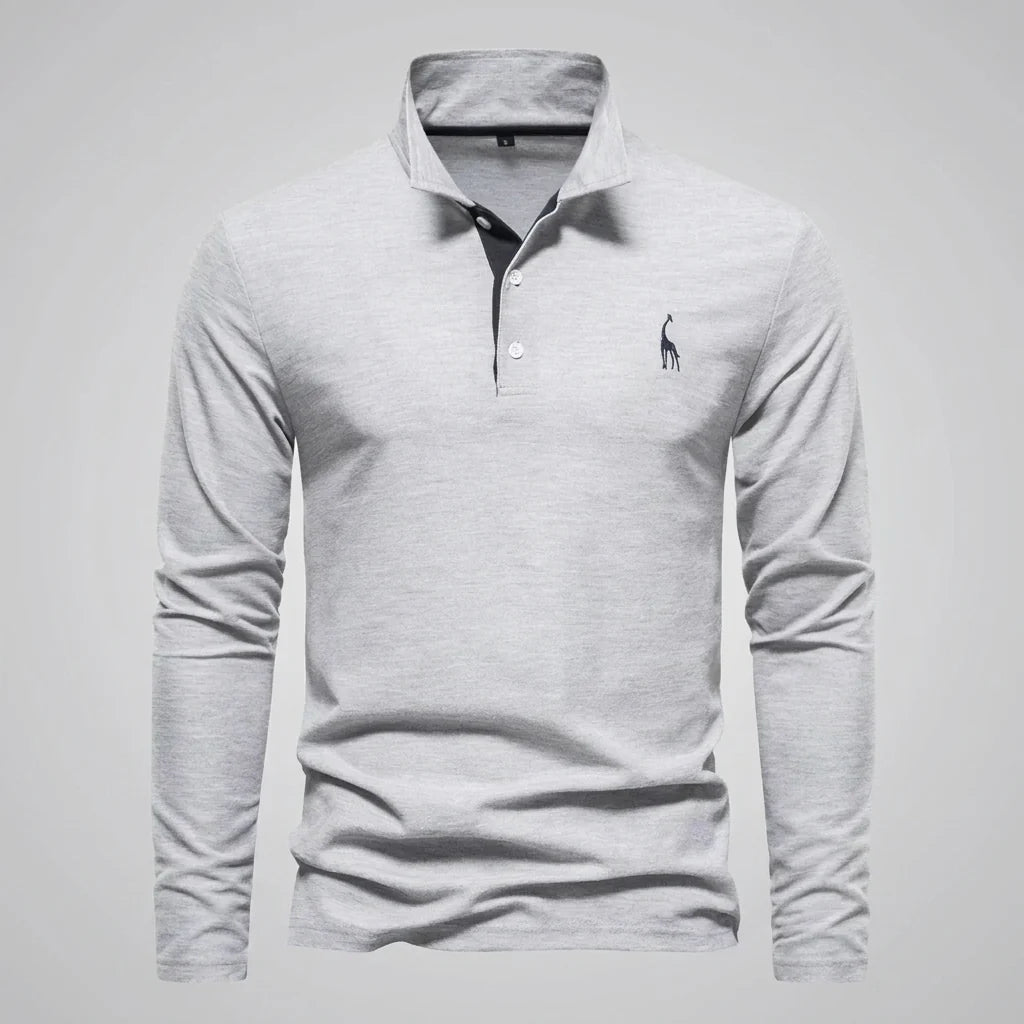Men's Polo Shirt Classic Buttoned Collar Refined Fit