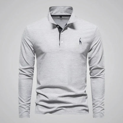 Men's Polo Shirt Classic Buttoned Collar Refined Fit