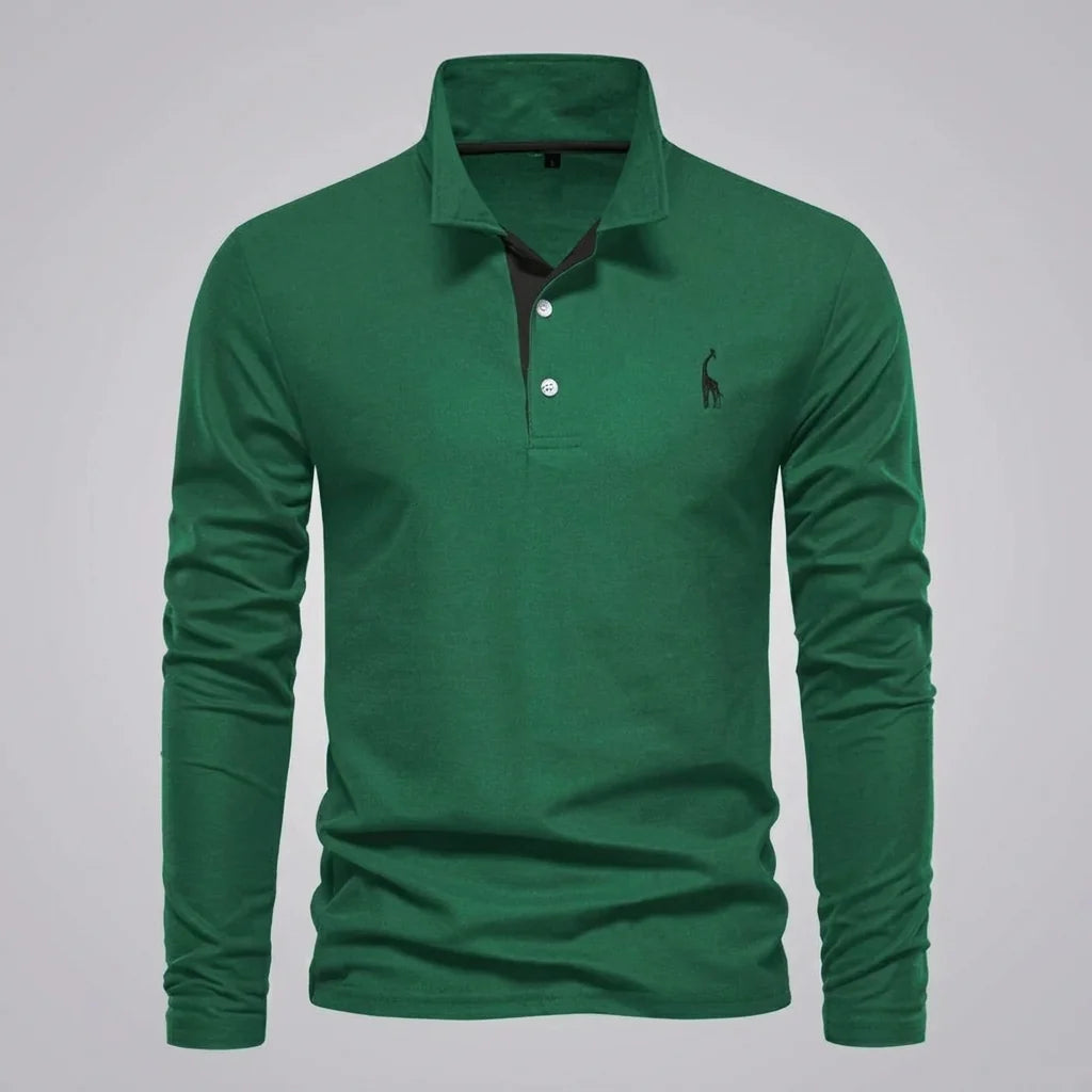 Men's Polo Shirt Classic Buttoned Collar Refined Fit
