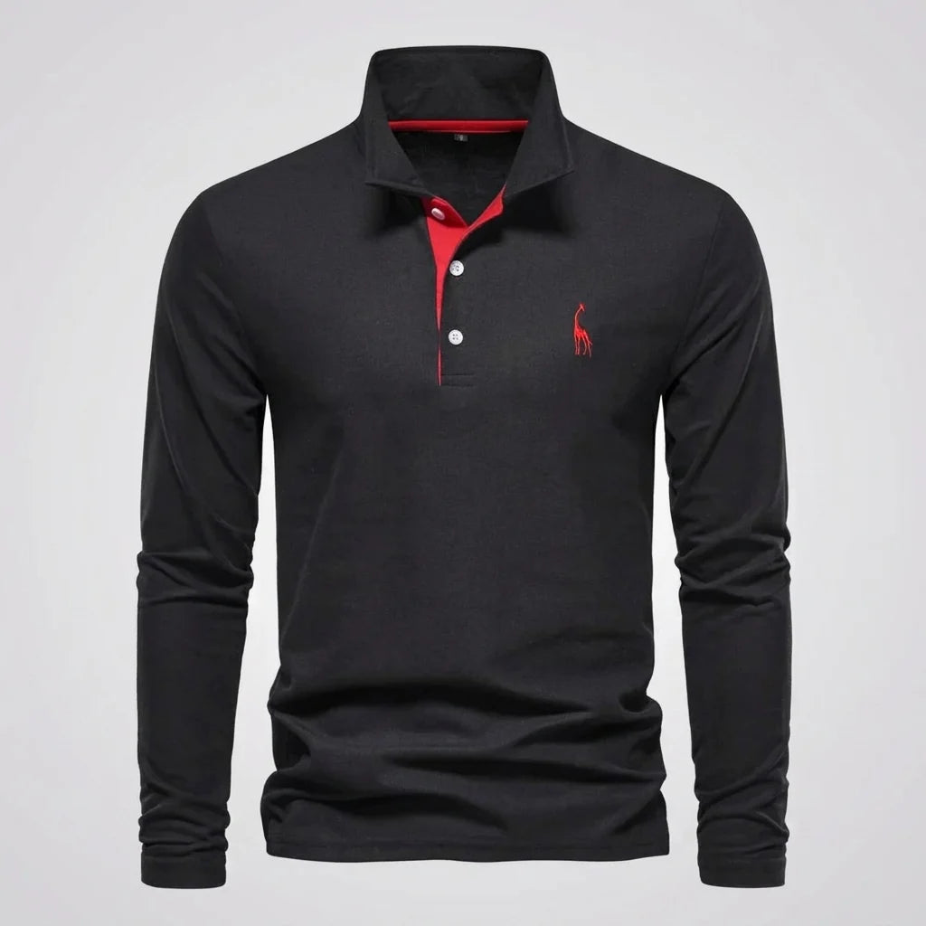 Men's Polo Shirt Classic Buttoned Collar Refined Fit