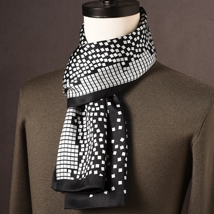 Men’s Silk Scarf Double Layer Polka Dot