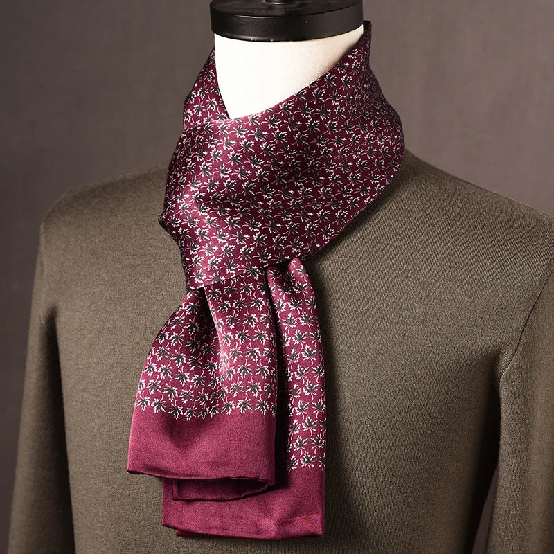Men’s Silk Scarf Double Layer Polka Dot
