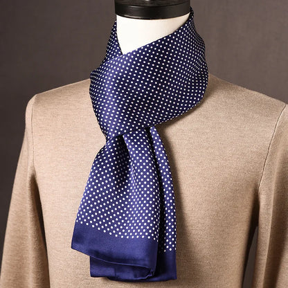 Men’s Silk Scarf Double Layer Polka Dot