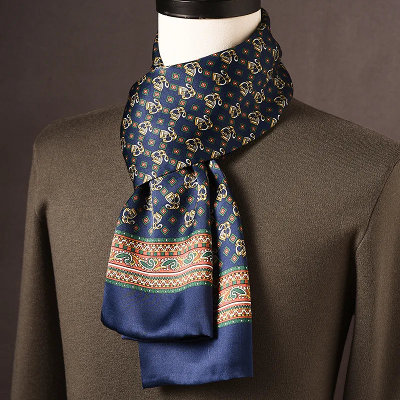 Men’s Silk Scarf Double Layer Polka Dot