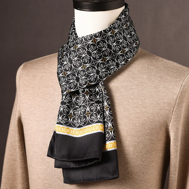 Men’s Silk Scarf Double Layer Polka Dot