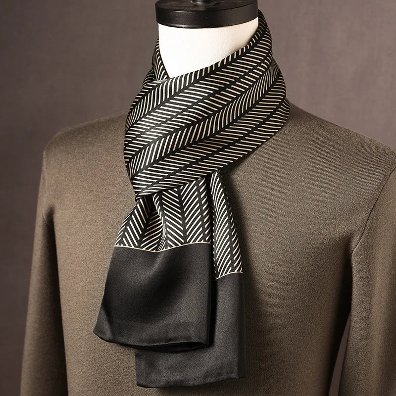 Men’s Silk Scarf Double Layer Polka Dot