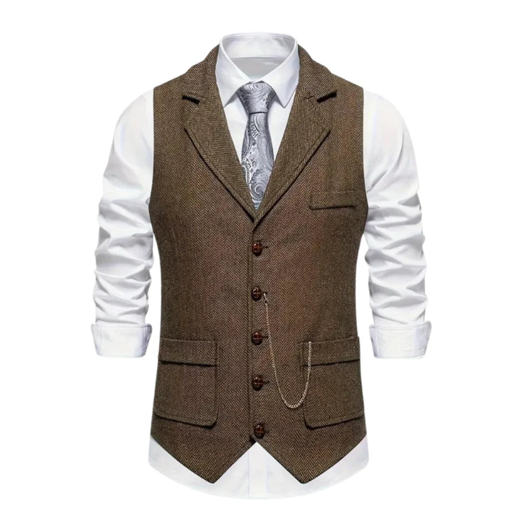 Men's Vest Slim Fit Lapel & Chain