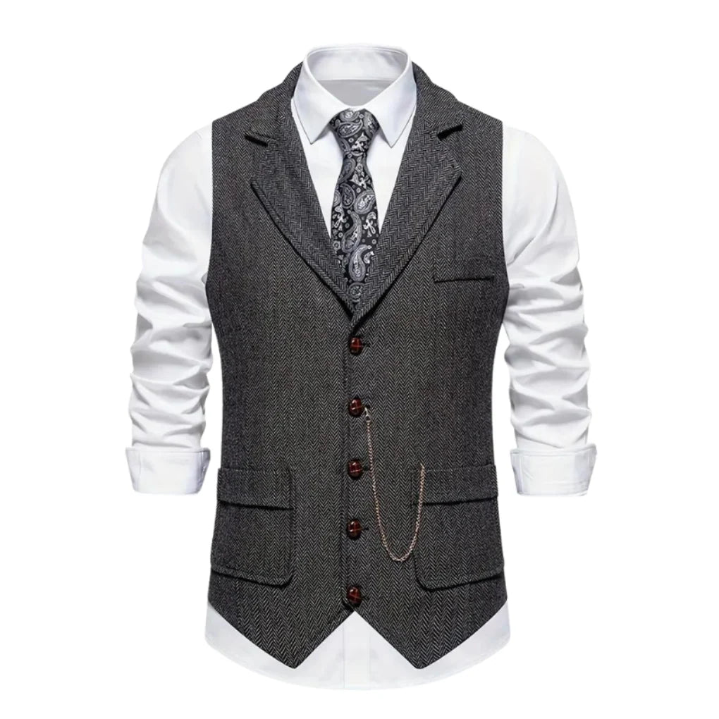 Men's Vest Slim Fit Lapel & Chain