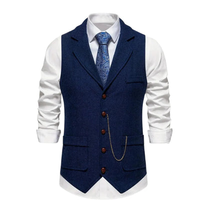 Men's Vest Slim Fit Lapel & Chain