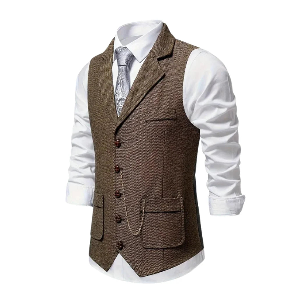 Men's Vest Slim Fit Lapel & Chain