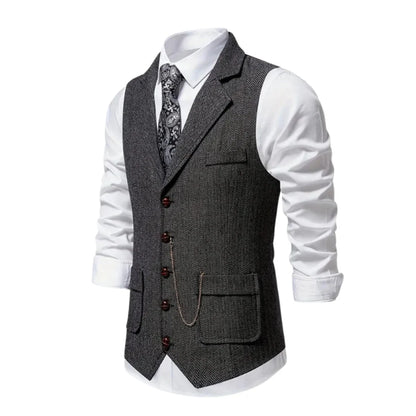 Men's Vest Slim Fit Lapel & Chain