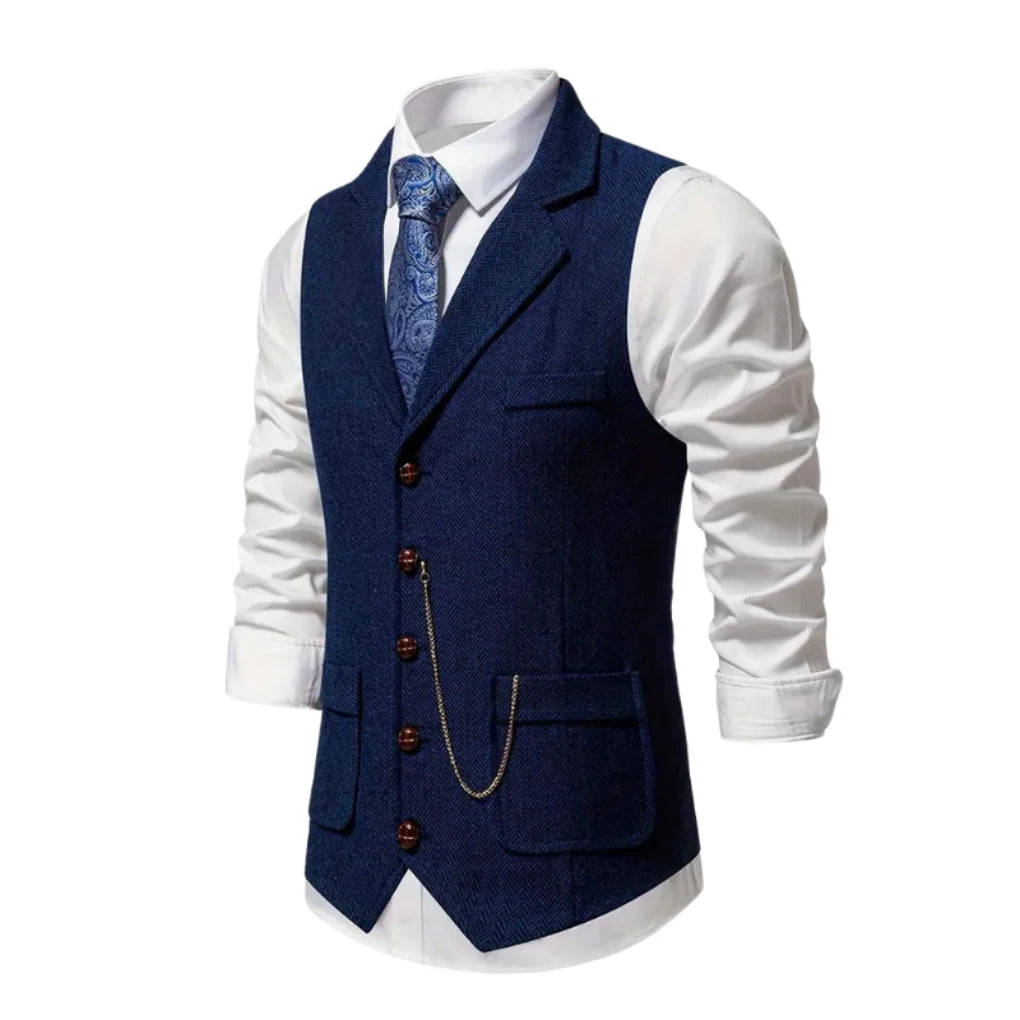 Men's Vest Slim Fit Lapel & Chain