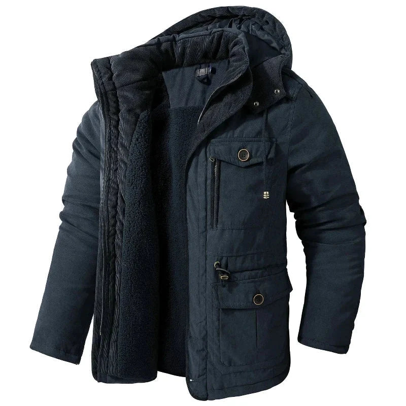 Men's Winter Jacket Waterproof Cotton Shell & Thermal Fleece Lining