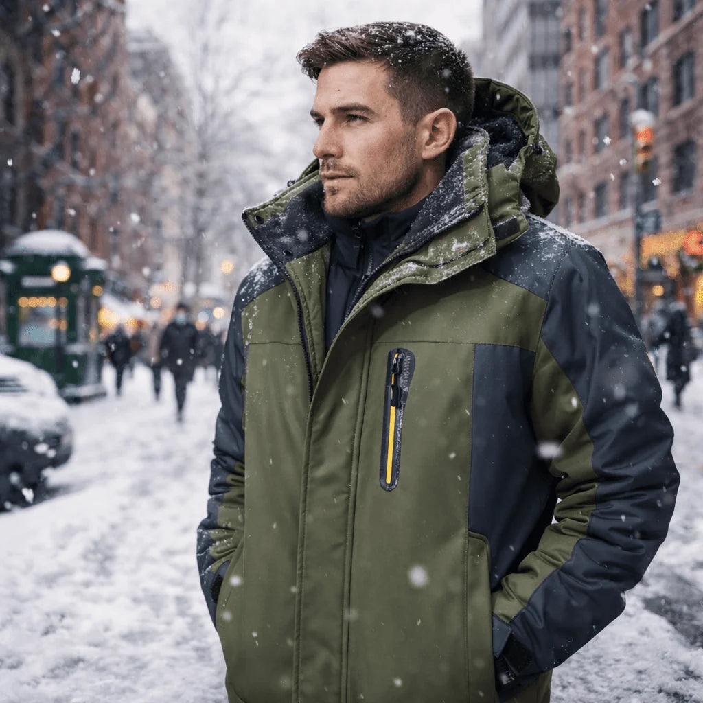 Men’s Winter Jacket Waterproof Windproof Breathable Performance Fabric